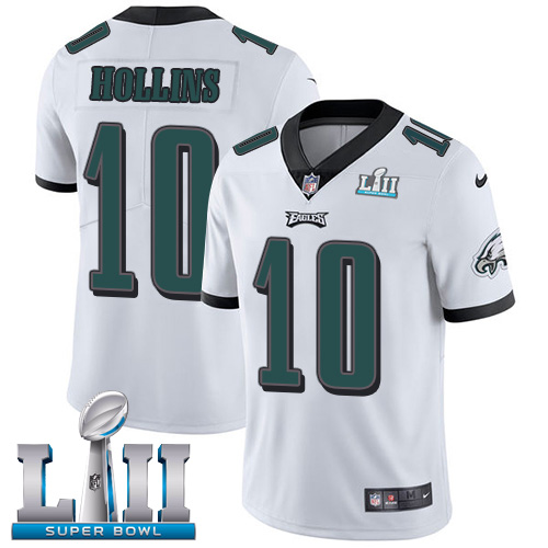 Nike Eagles #10 Mack Hollins White Super Bowl LII Men's Stitched NFL Vapor Untouchable Limited Jersey - Click Image to Close